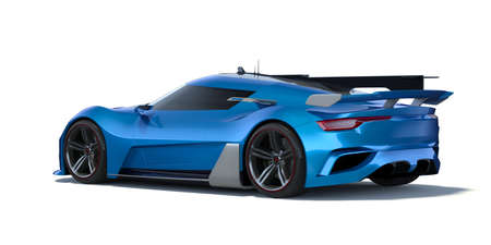 3D rendering of a brand-less generic concept car in studio environmentの写真素材