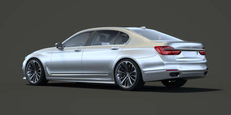 3D rendering of a brand-less generic concept car in studio environmentの写真素材