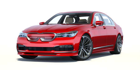3D rendering of a brand-less generic concept car in studio environmentの写真素材
