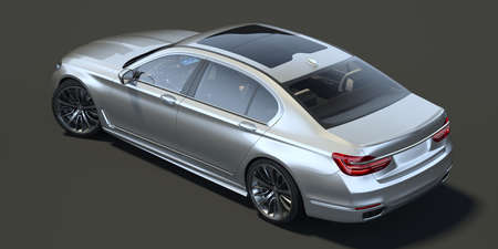3D rendering of a brand-less generic concept car in studio environmentの写真素材