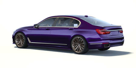 3D rendering of a brand-less generic concept car in studio environmentの写真素材
