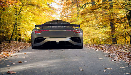 3D rendering of a brand-less generic concept carの写真素材