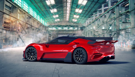 3D rendering of a brand-less generic concept carの写真素材