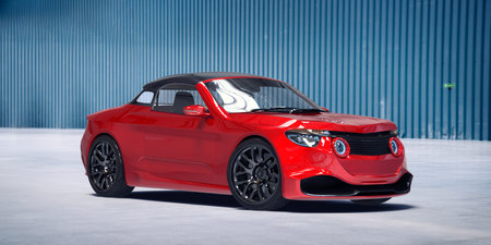 3D rendering of a brand-less generic concept carの写真素材