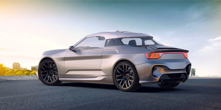 3D rendering of a brand-less generic concept car