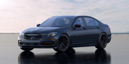 3D rendering of a brand-less generic concept car