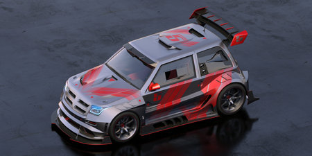 3D rendering of a brand-less generic concept car