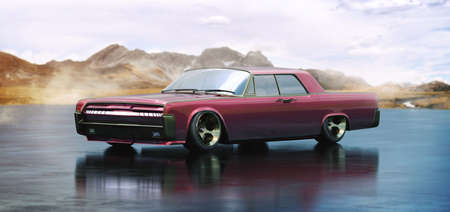 3D rendering of a brand-less generic concept carの写真素材
