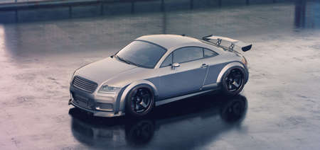 3D rendering of a brand-less generic concept carの写真素材