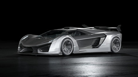 3D rendering of a brand-less generic concept car