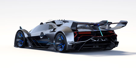 3D rendering of a brand-less generic concept car