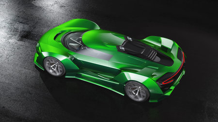 3D rendering of a brand-less generic concept car