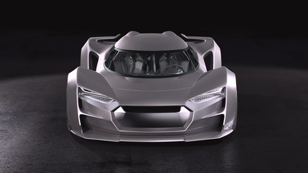 3D rendering of a brand-less generic concept car