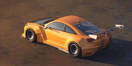 3D rendering of a brand-less generic concept car