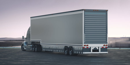 3D rendering of a brand-less generic truckの写真素材