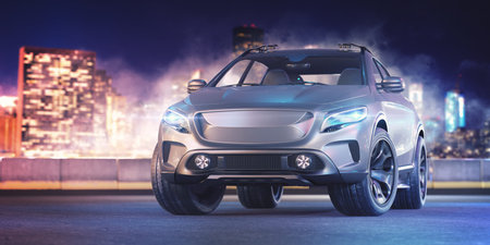 3D rendering of a brand-less generic SUV