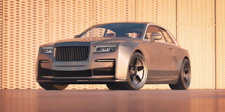 3D rendering of a brand-less generic concept car