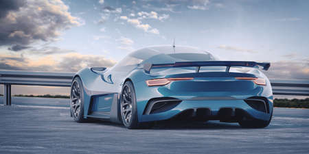 3D rendering of a brand-less generic concept carの写真素材