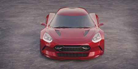 3D rendering of a brand-less generic concept car