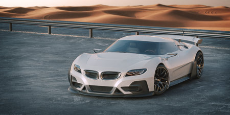 3D rendering of a brand-less generic concept car