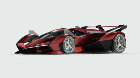 3D rendering of a brand-less generic concept car