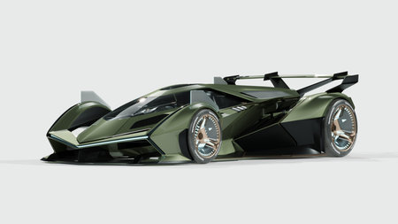 3D rendering of a brand-less generic concept car