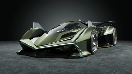 3D rendering of a brand-less generic concept car