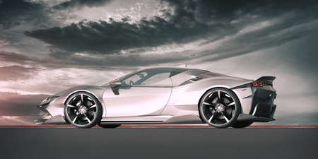 3D rendering of a brand-less generic concept carの写真素材