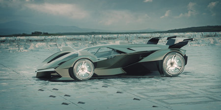 3D rendering of a brand-less generic concept car