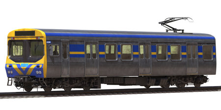 3D rendering of a brand-less generic train
