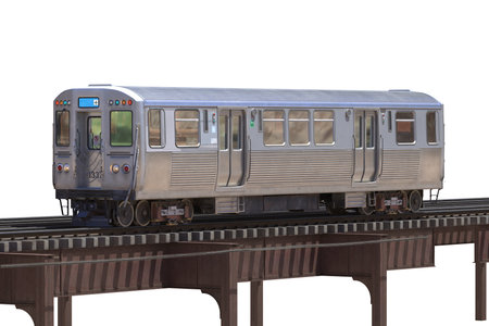 3D rendering of a brand-less generic train
