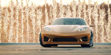 3D rendering of a brand-less generic concept carの写真素材