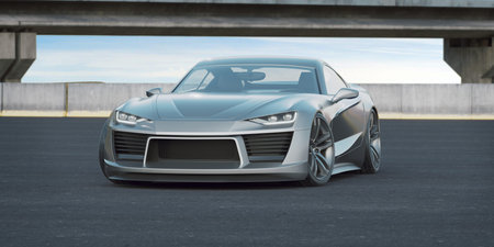 3D rendering of a brand-less generic concept car
