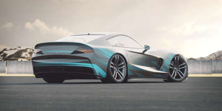 3D rendering of a brand-less generic concept carの写真素材