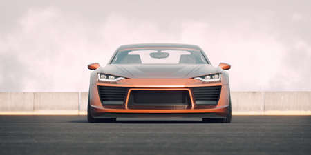 3D rendering of a brand-less generic concept carの写真素材