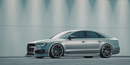 3D rendering of a brand-less generic concept car