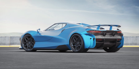 3D rendering of a brand-less generic concept carの写真素材