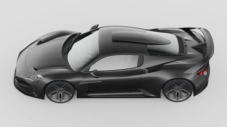 3D rendering of a brand-less generic concept car