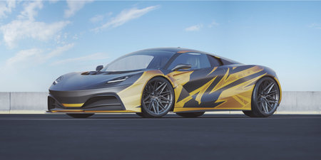 3D rendering of a brand-less generic concept car