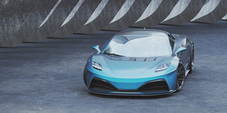 3D rendering of a brand-less generic concept car