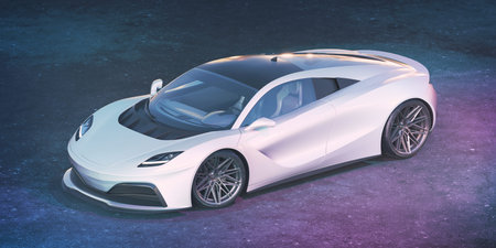 3D rendering of a brand-less generic concept car