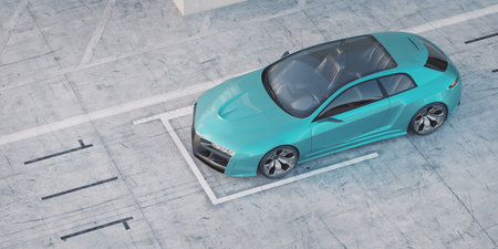3D rendering of a brand-less generic concept car