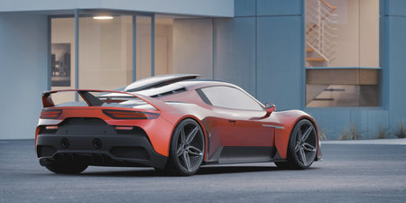 3D rendering of a brand-less generic concept car