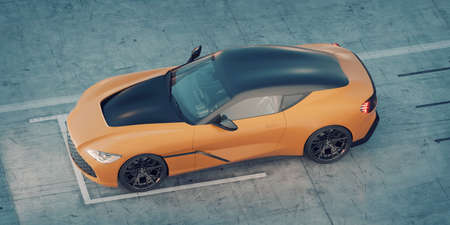 3D rendering of a brand-less generic concept carの写真素材