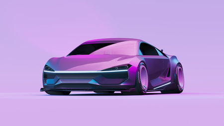 3D rendering of a brand-less generic concept car