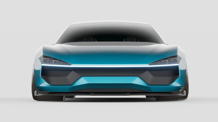 3D rendering of a brand-less generic concept car