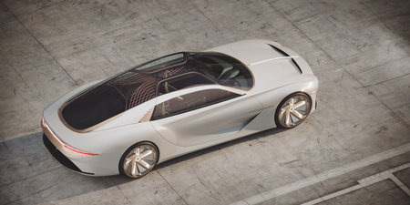 3D rendering of a brand-less generic concept carの写真素材