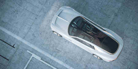 3D rendering of a brand-less generic concept carの写真素材