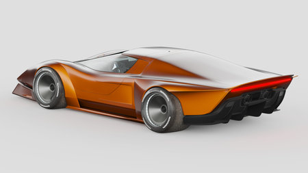 3D rendering of a brand-less generic concept car