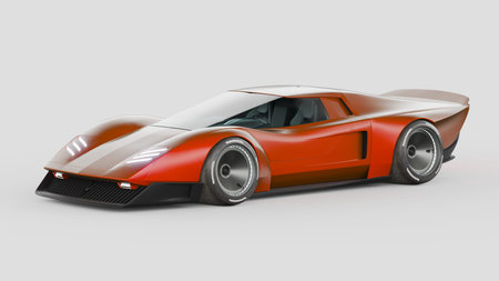 3D rendering of a brand-less generic concept car